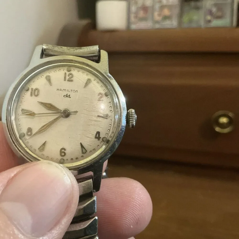 Vintage 1950s Hamilton cld Stainless Steel - Beautiful Patina - Sealed Case